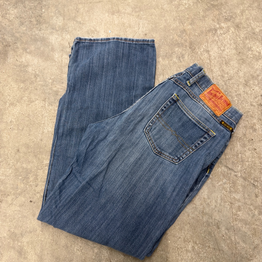 Vintage Lucky Brand Straight Leg Jeans In Indigo Blue